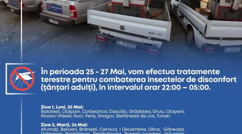 Au continuat acțiunile de combatere a țânțarilor în comuna Domnești Au continuat acțiunile de combatere a țânțarilor în comuna Domnești
